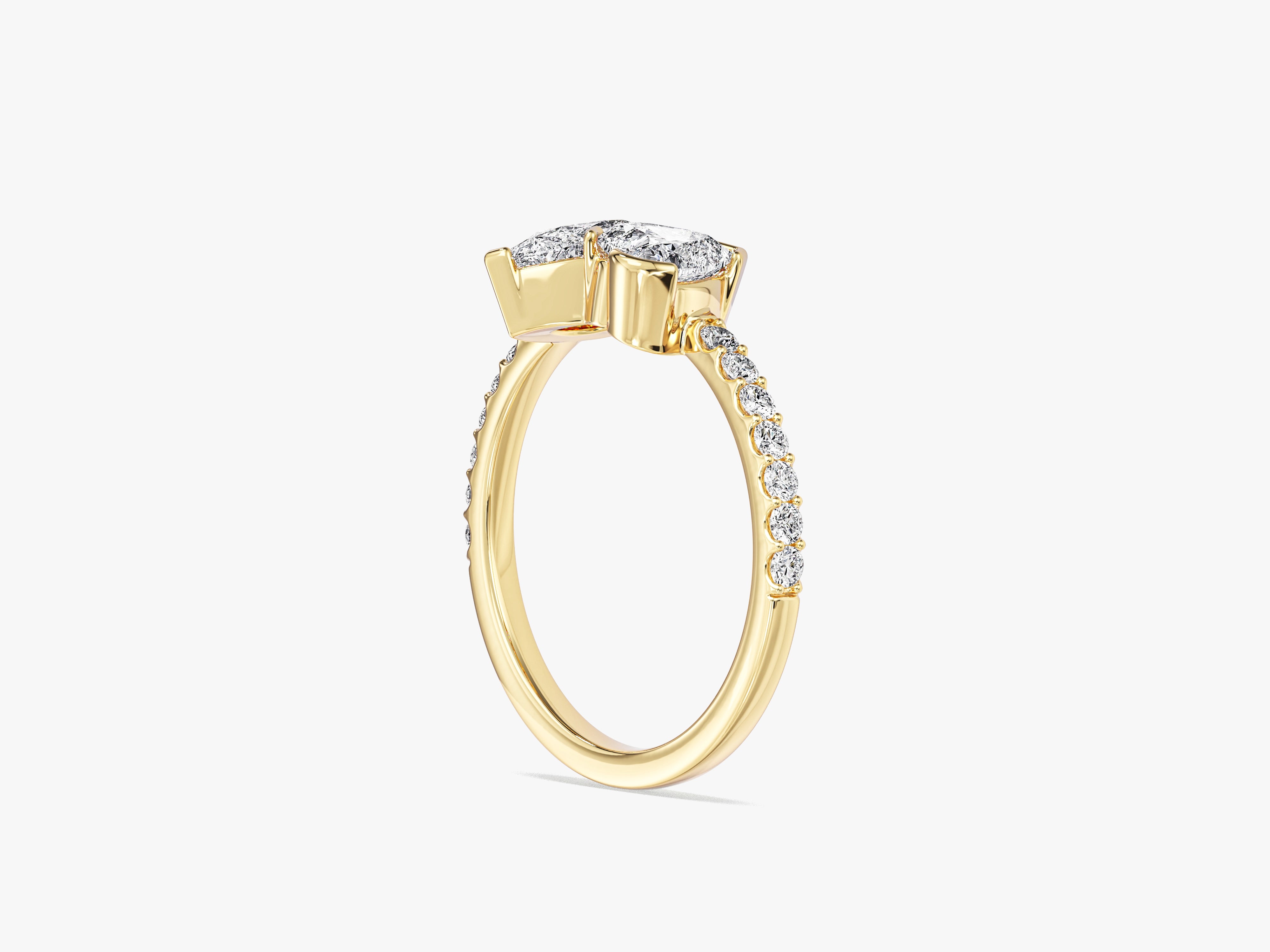 Heart and Pear Cut Lab Grown Diamond Engagement Ring
