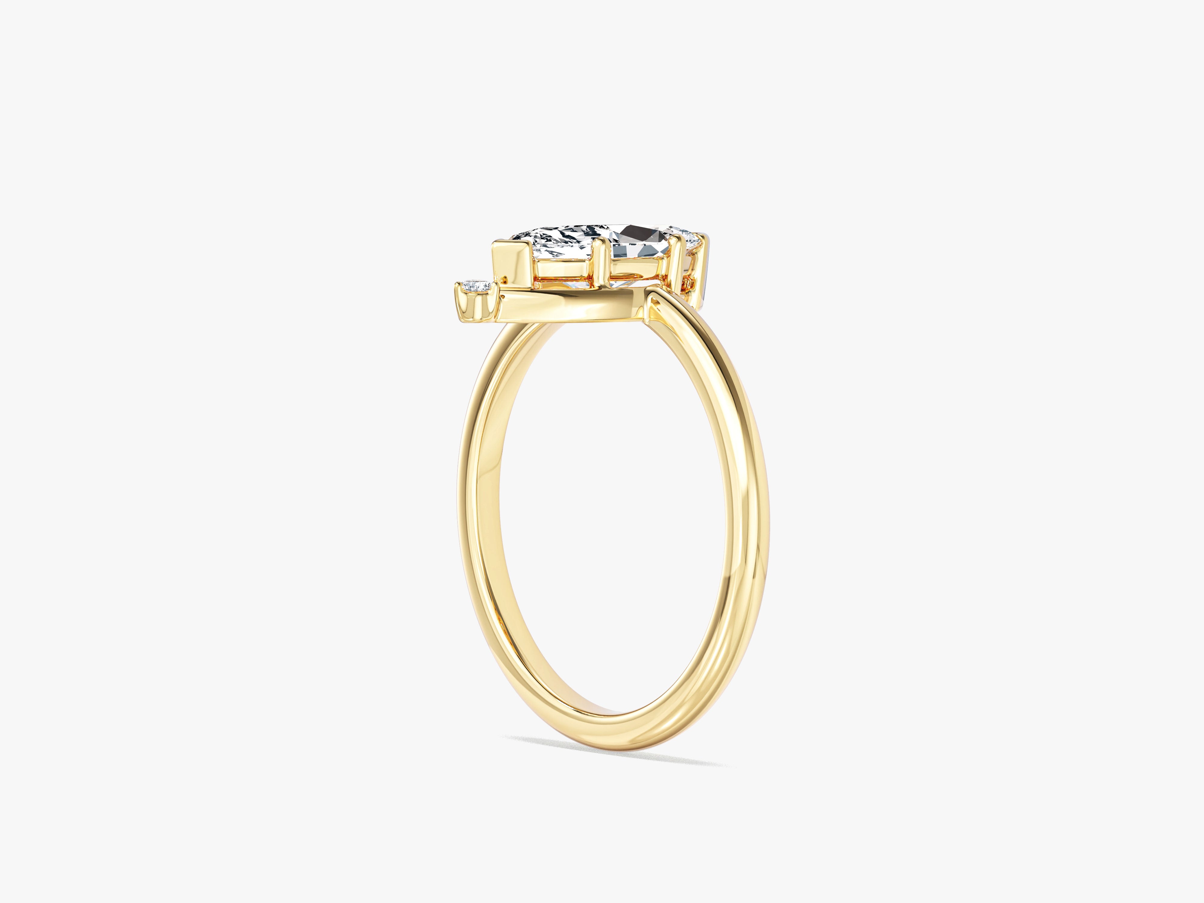 Marquise Cut Lab Grown Diamond Crown Engagement Ring