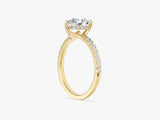 Sidestone Accent Pear Cut Lab Grown Diamond Engagement Ring