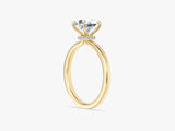 Flat Band Oval Lab Grown Diamond Engagement Ring