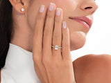 Sidestone Accent Emerald Cut Lab Grown Diamond Engagement Ring