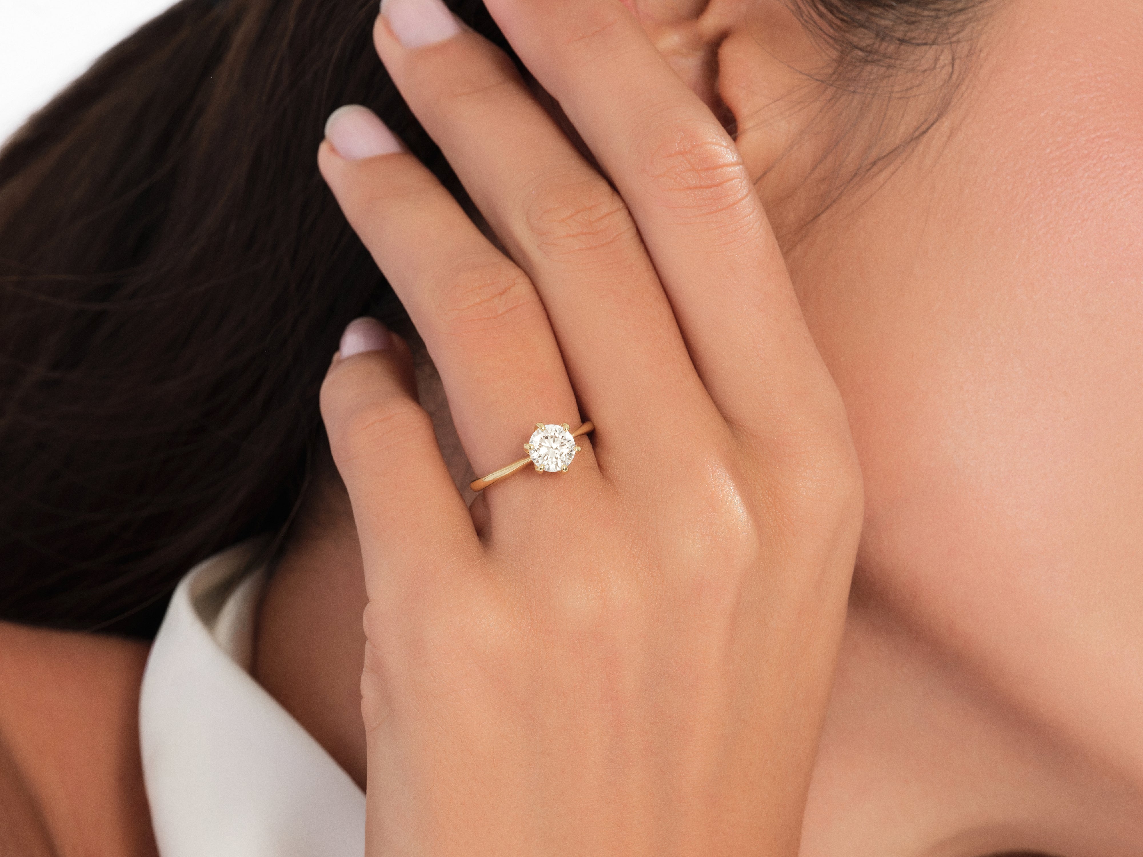 Pinched Shank Lab Grown Diamond Solitaire Engagement Ring