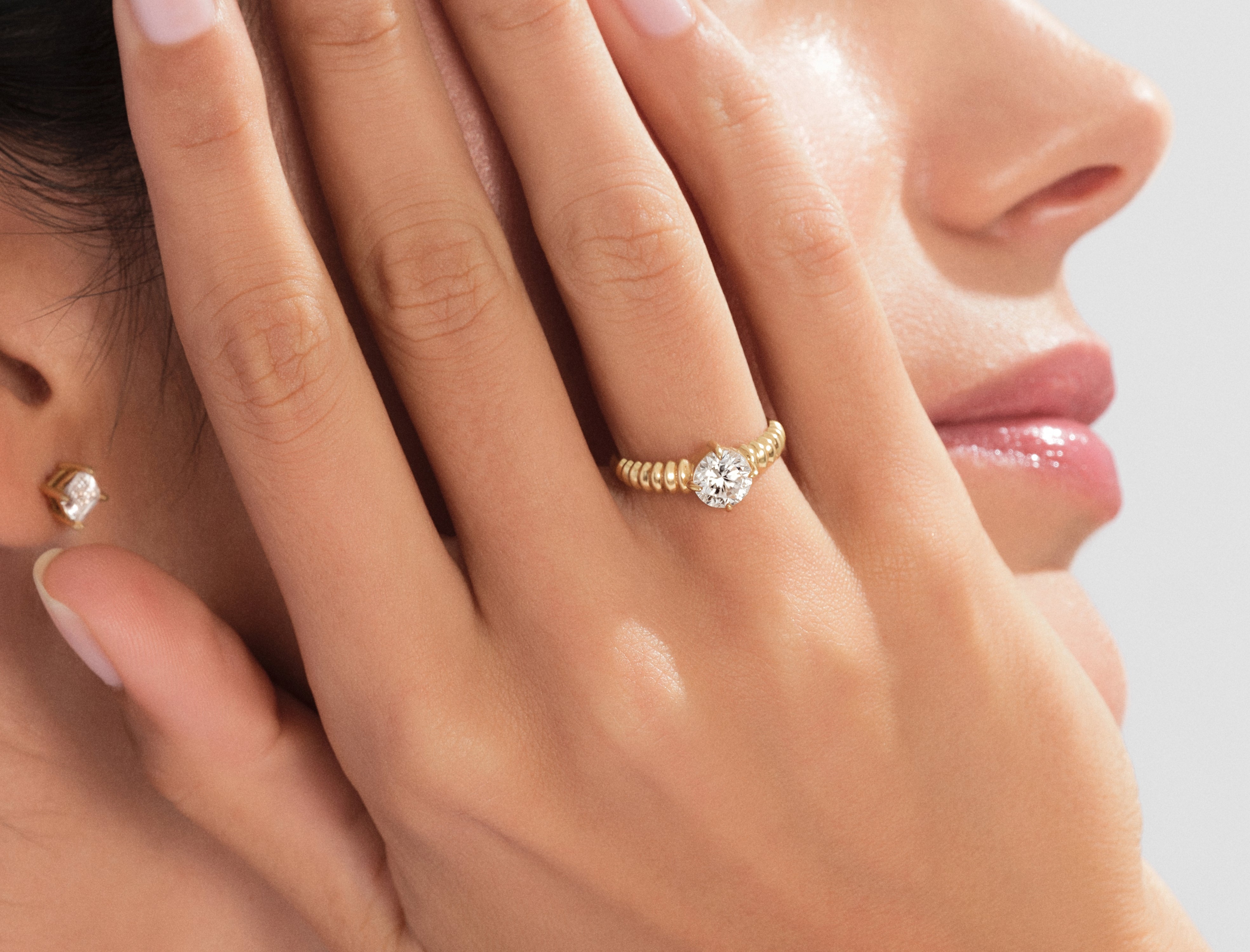 Dome Lab Grown Diamond Engagement Ring