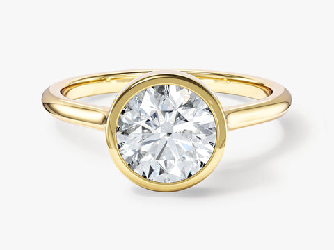 Round Bezel Solitaire Moissanite Engagement Ring (1.50 CT)