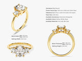 Gold three-stone diamond ring, engagement jewelry