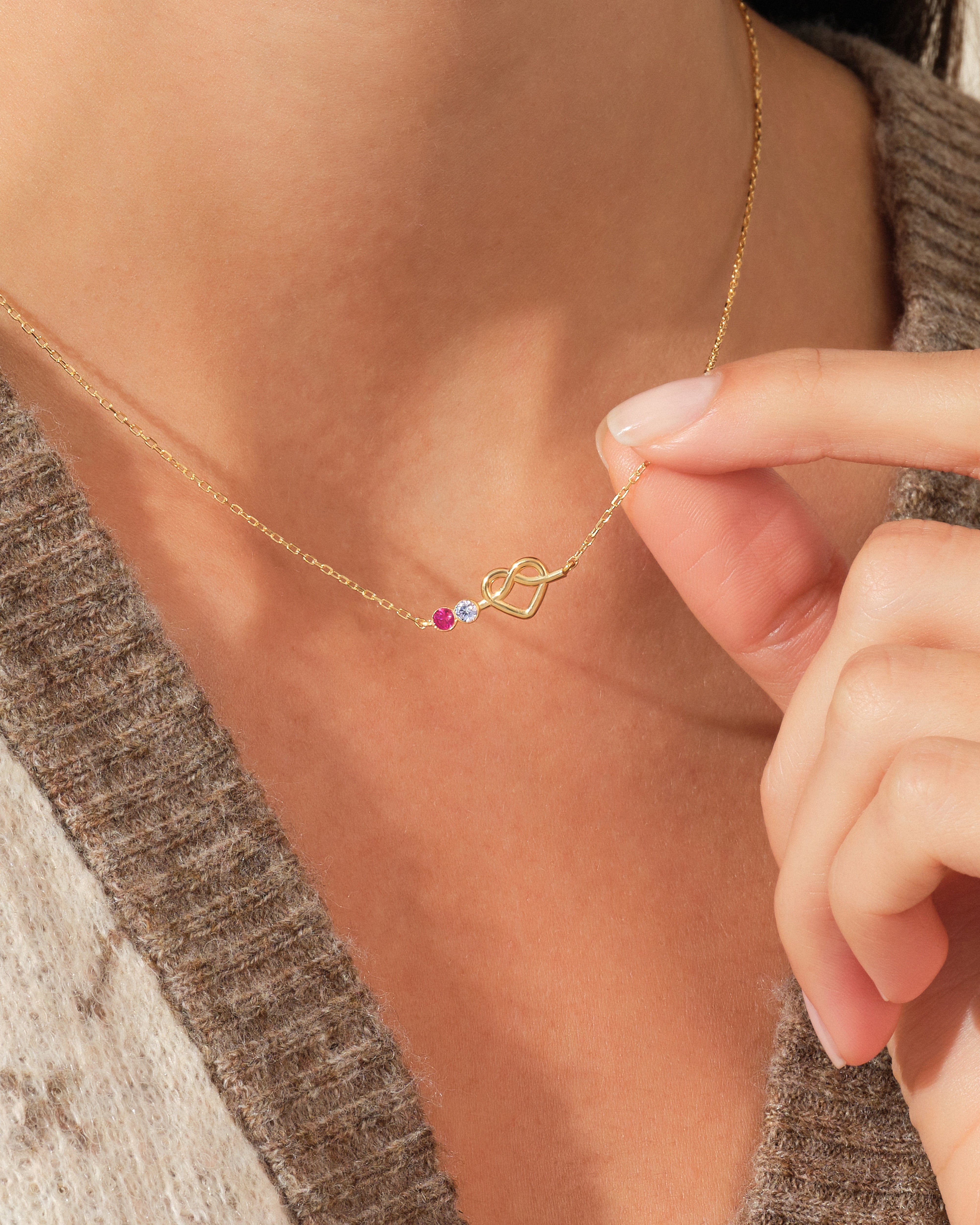 Infinity Herz-Geburtsstein-Halskette