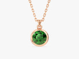 Rose gold necklace with emerald pendant jewelry