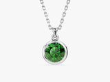 Emerald pendant necklace, fine jewelry, gemstone, silver chain