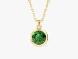 Gold necklace with emerald pendant, fine jewelry, gemstone necklace
