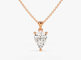 Rose gold pear diamond pendant necklace jewelry