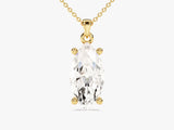 Marquise diamond pendant necklace in 14k gold