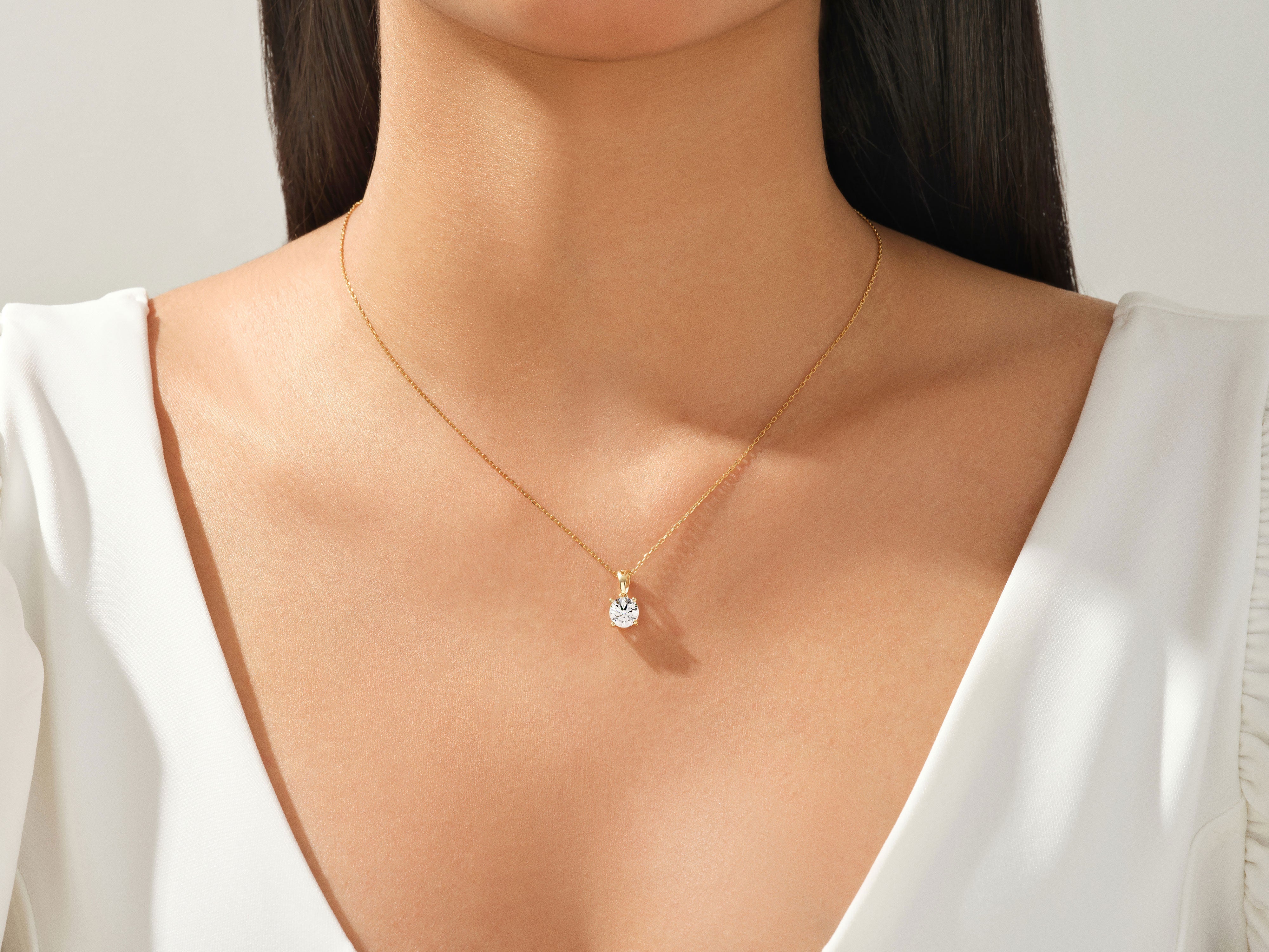 Solitär Labordiamant-Anhänger im Rundschliff (1.50 CT)