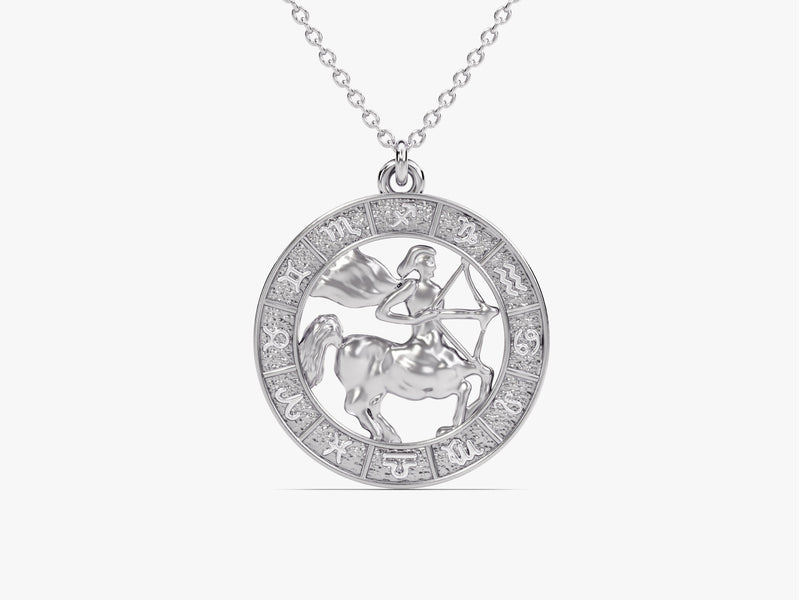Sterling silver Sagittarius zodiac pendant necklace for jewelry lovers
