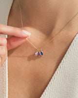 Familien Halskette mit Marquise Geburtssteinen