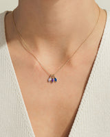 Familien Halskette mit Marquise Geburtssteinen