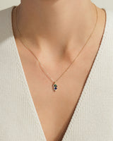 Pear and Princess Birthstone Necklace