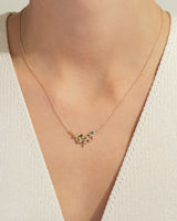 Floral Multi Birthstone Necklace