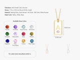 Personalized initial necklace with customizable gemstone and metal options
