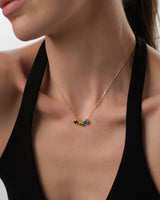 Halskette mit rundem Geburtsstein Anhänger