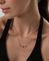 Marquise Halskette mit mehreren Geburtssteinen