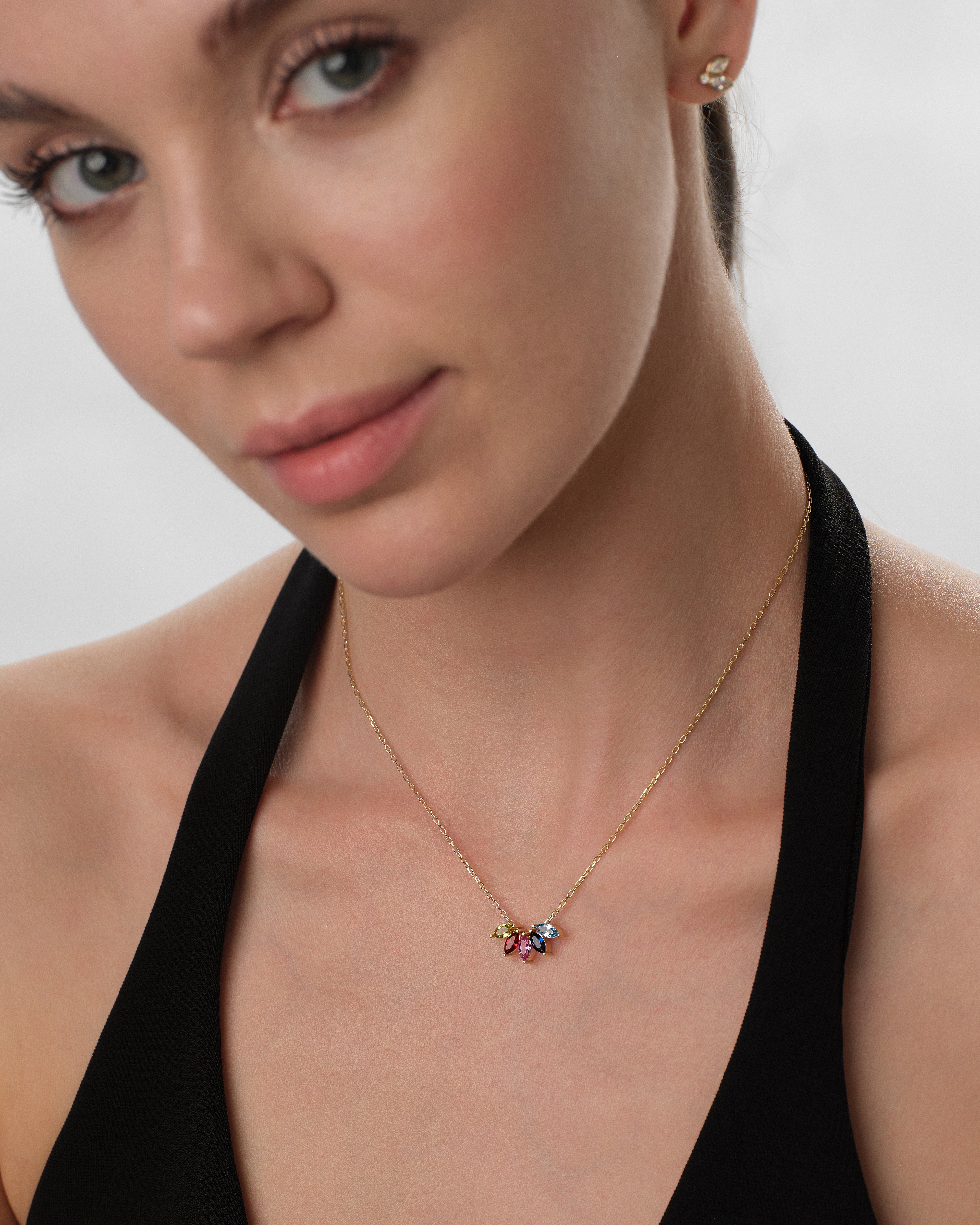 Marquise Kronen Geburtsstein Halskette