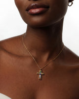 Kreuz Halskette mit Geburtsstein