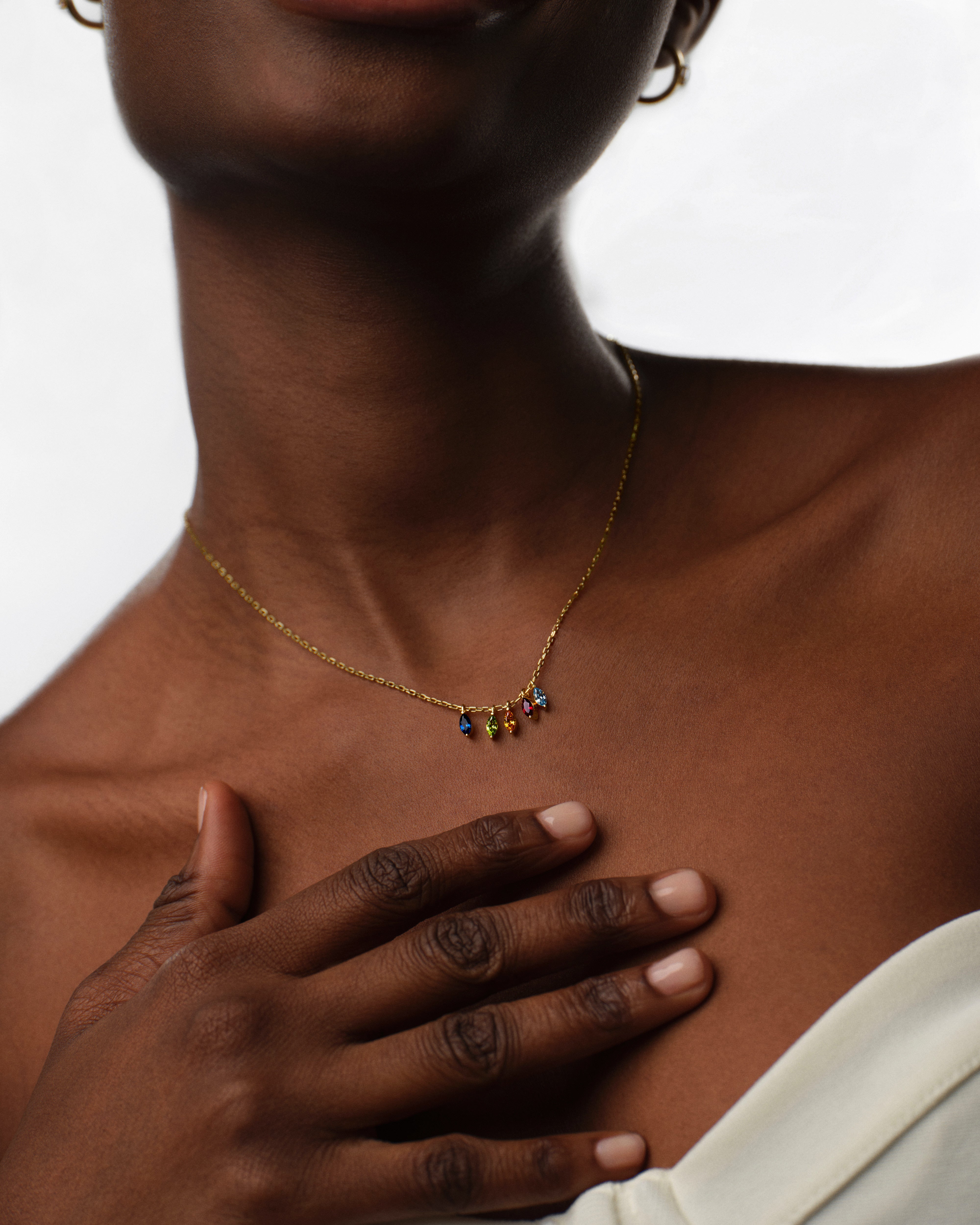 Halskette mit Marquise Geburtsstein Anhänger