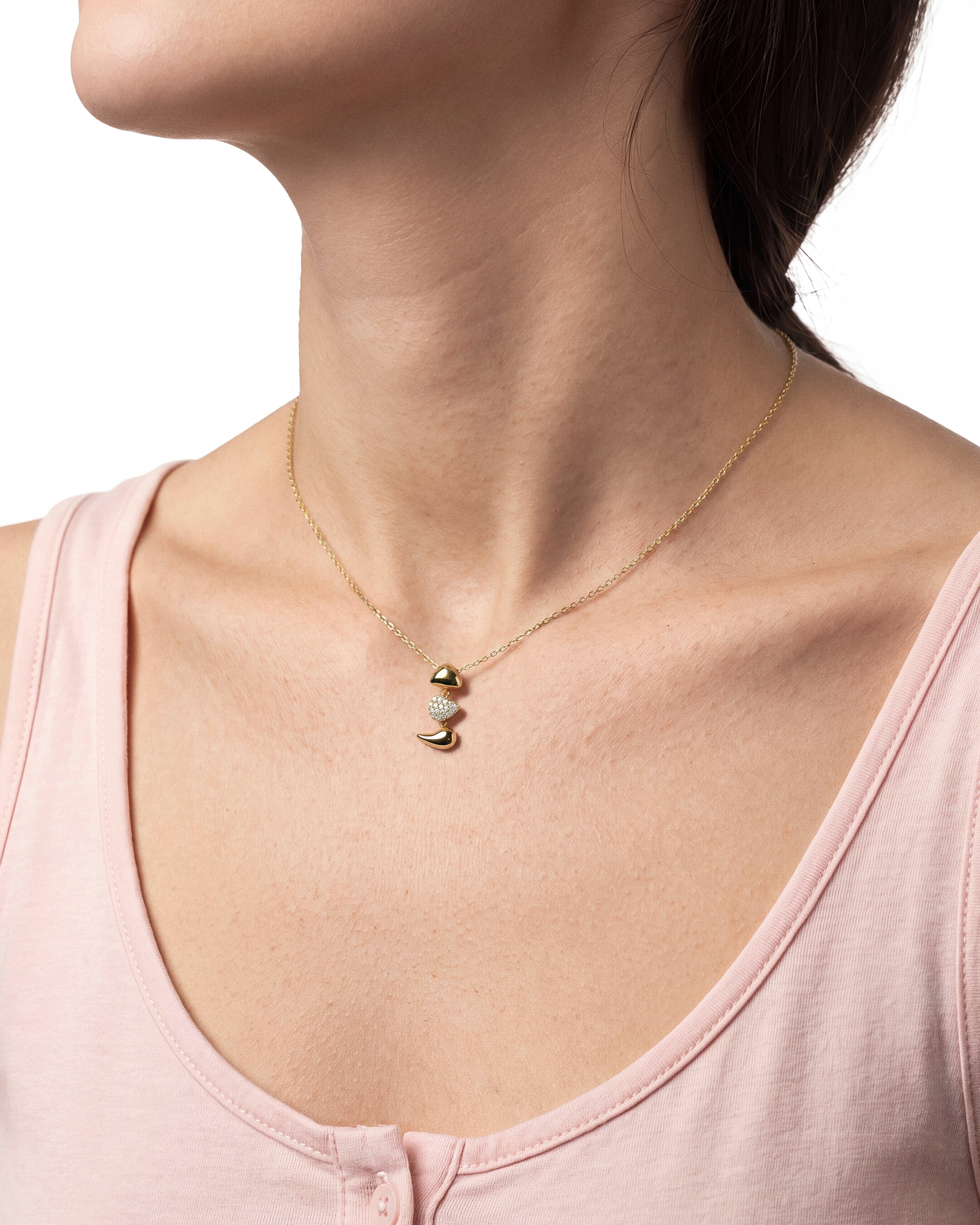 Stacked Organic Pebble Necklace