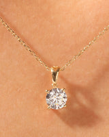 Gold necklace with diamond pendant, fine jewelry for women