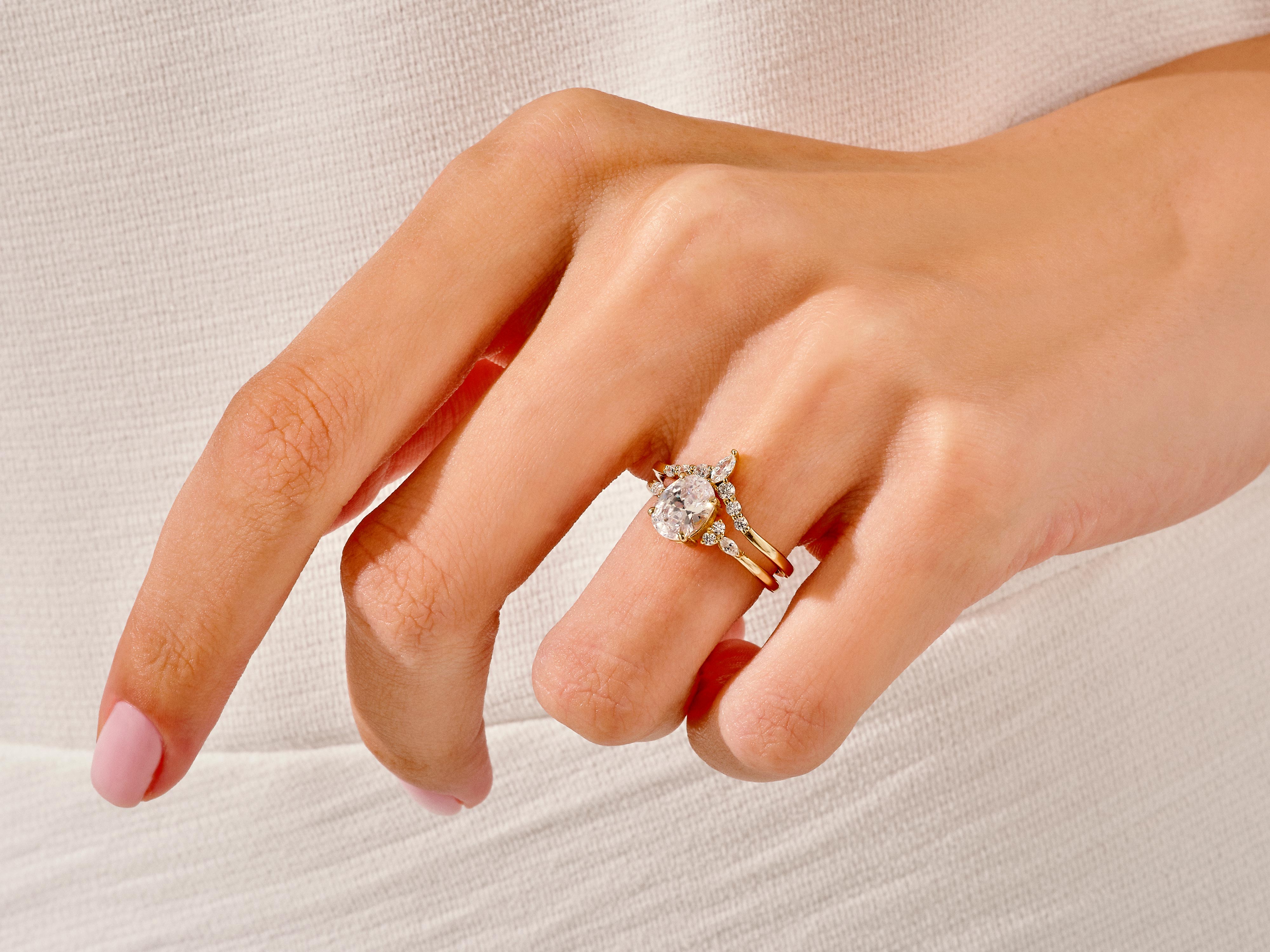 Vintage Marquise-Spitzen Diamant-Ehering