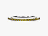 Eternity band ring with yellow gemstones, jewelry for women