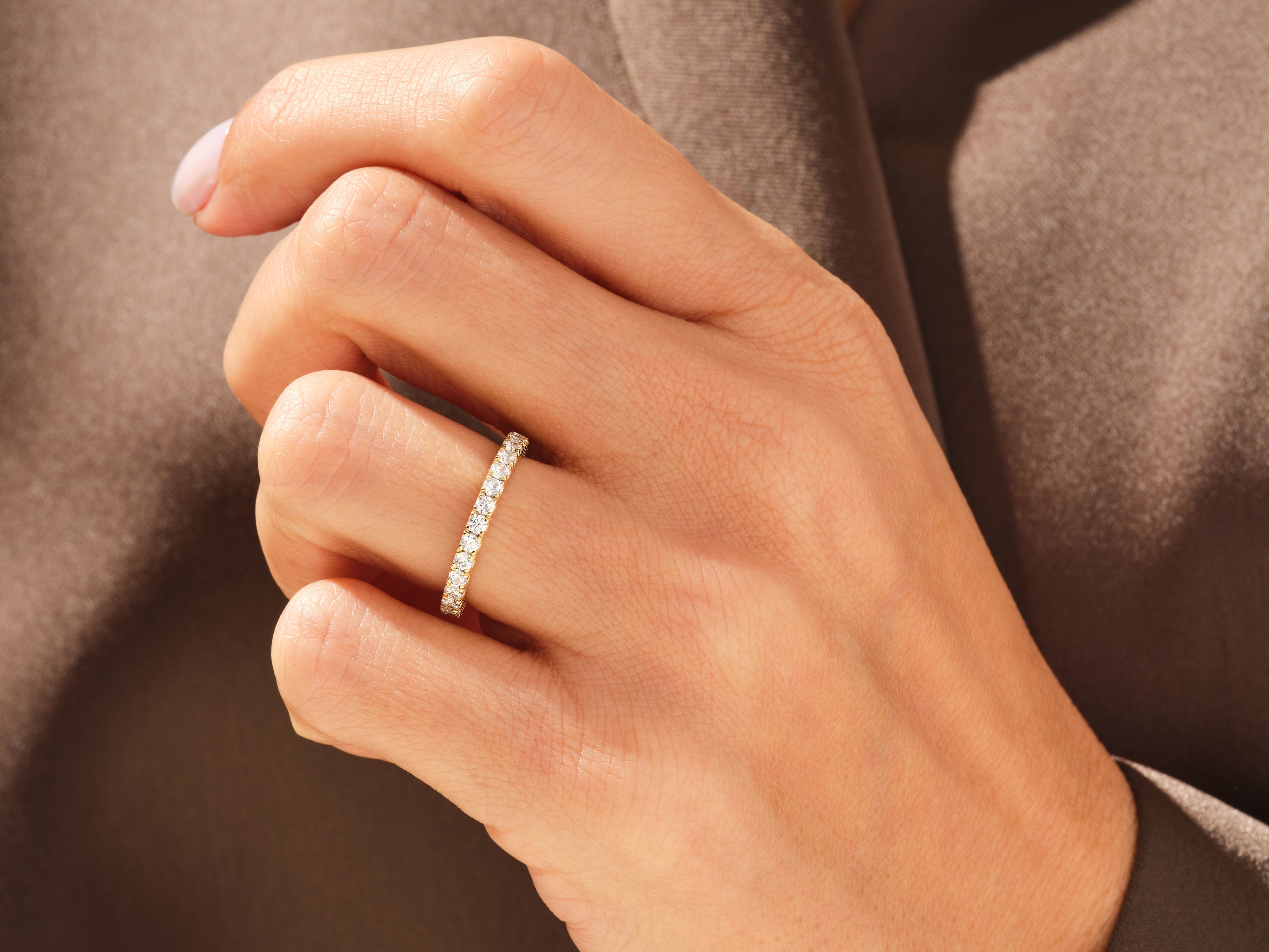 Ewigkeit Diamant-Ehering im Schlitz (0,90 CT TW)