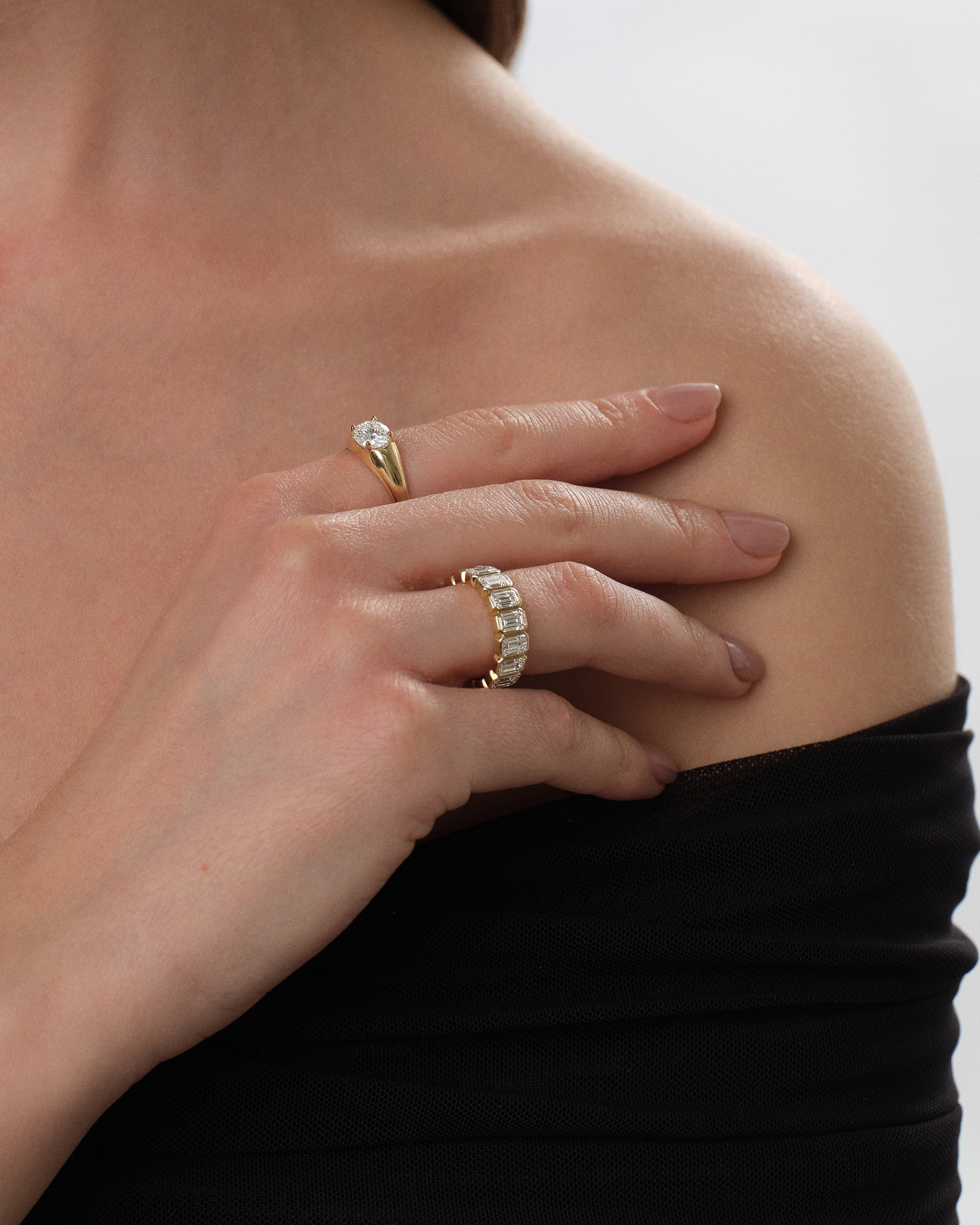 Ewigkeitsring mit Smaragdschliff in Zargenfassung (5,00 CT TW)