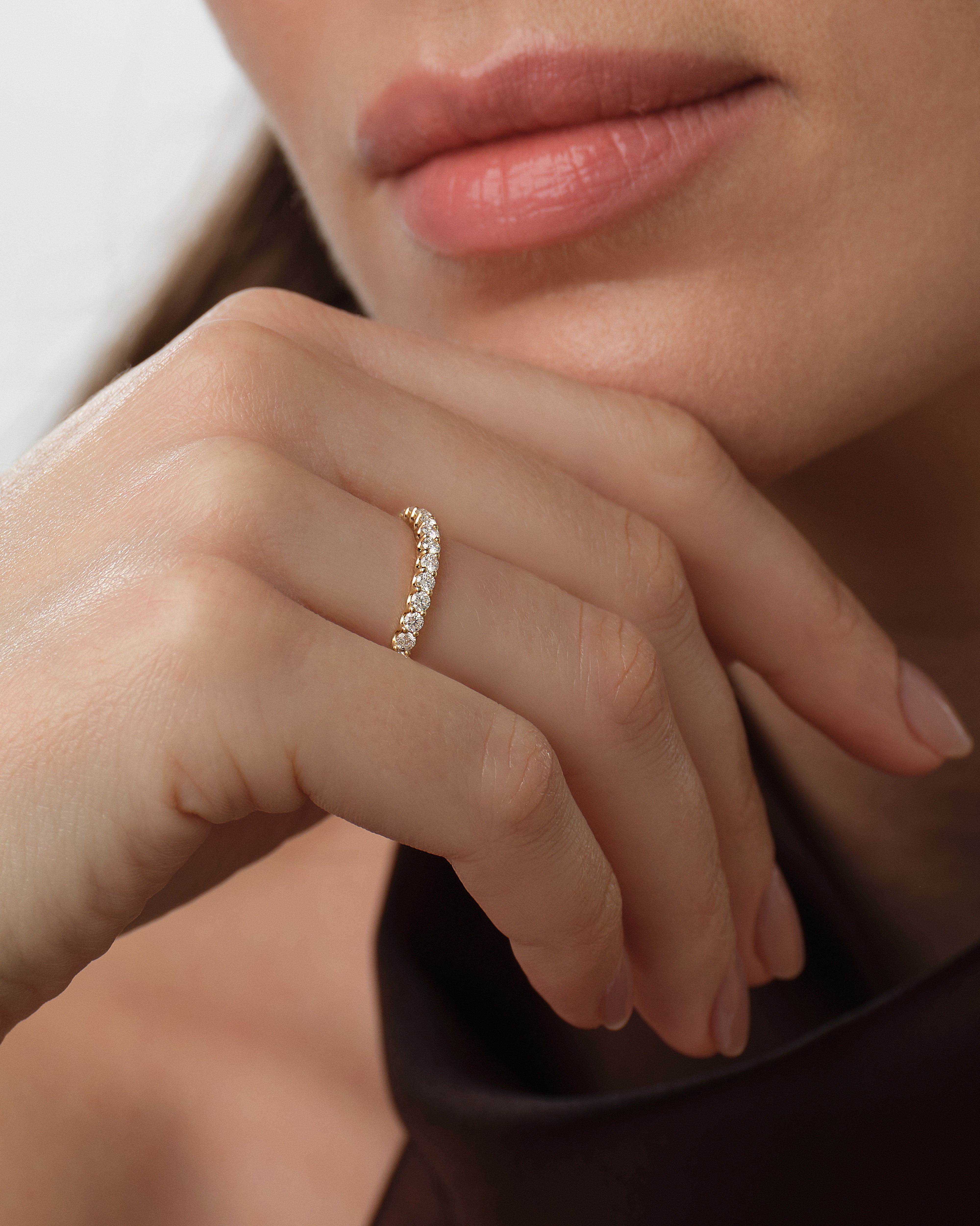 U-Krappenfassung Ewigkeit Ring (0,50 CT TW, halb besetzt)