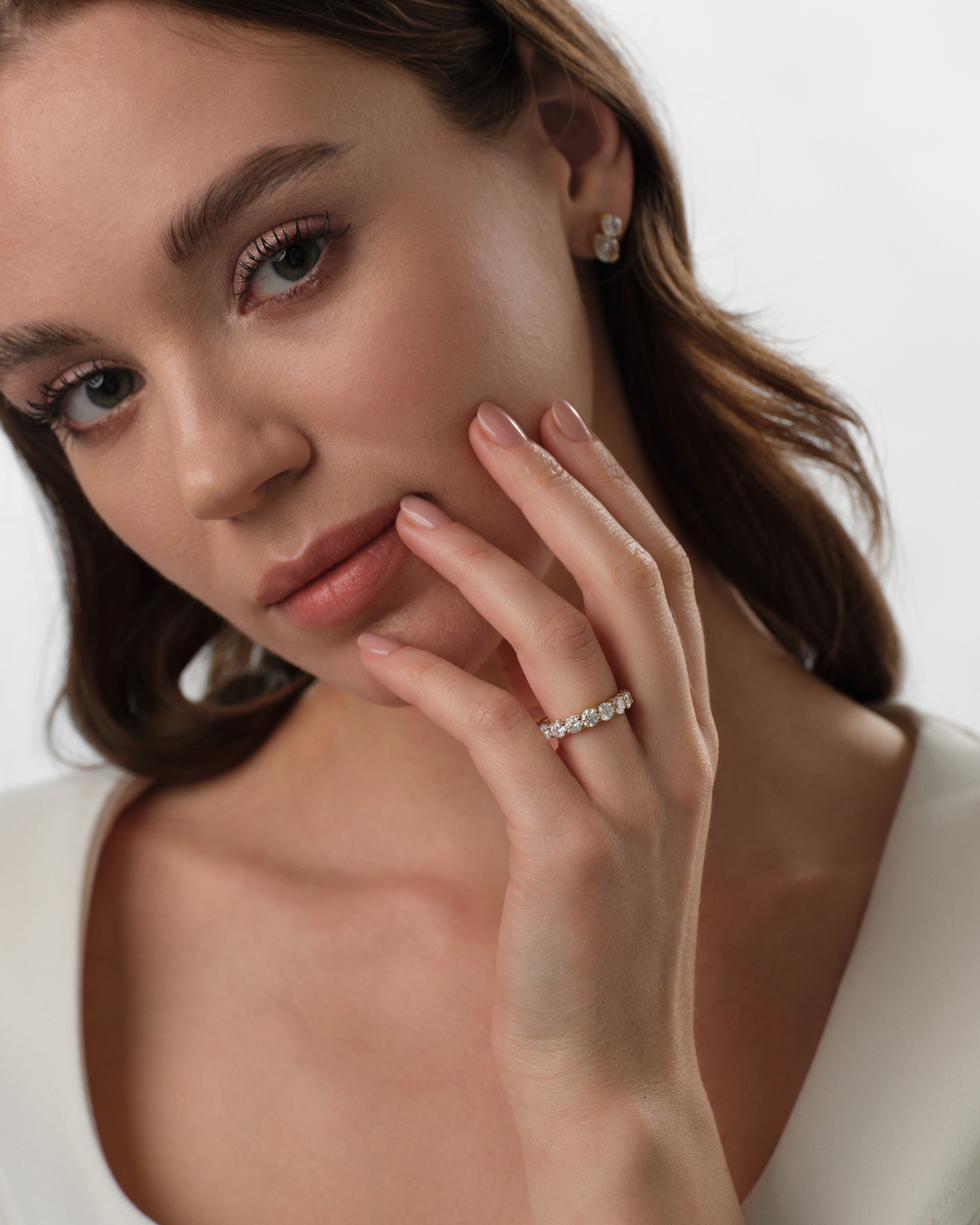 U-Krappenfassung Ewigkeit Ring (1,50 CT TW, halb besetzt)