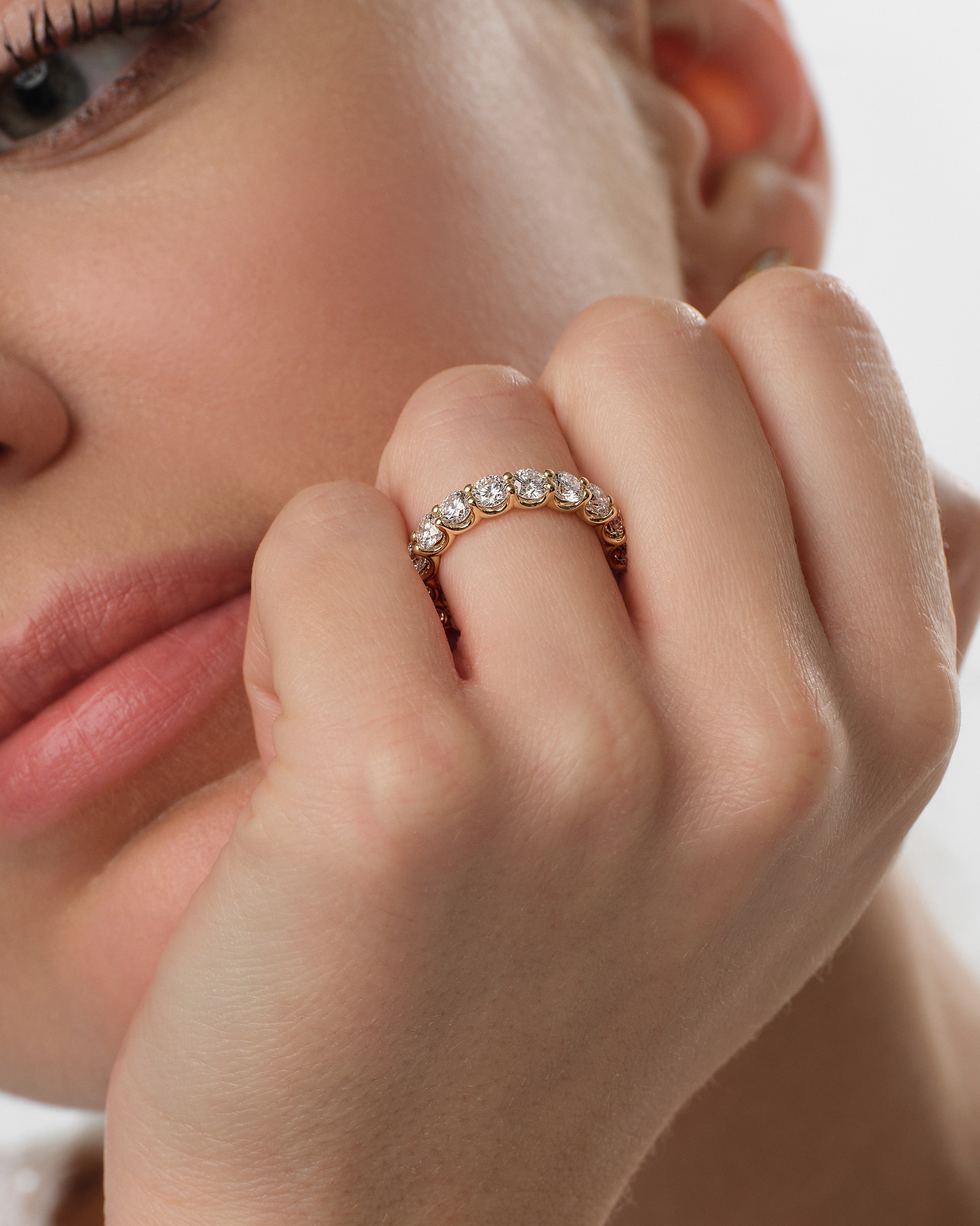 U-Krappenfassung Ewigkeit Ring (2,00 CT TW, halb besetzt)