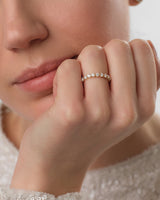 Ewigkeitsring mit Einzelkrappen-Fassung (0,75 CT TW, halb bestezt)