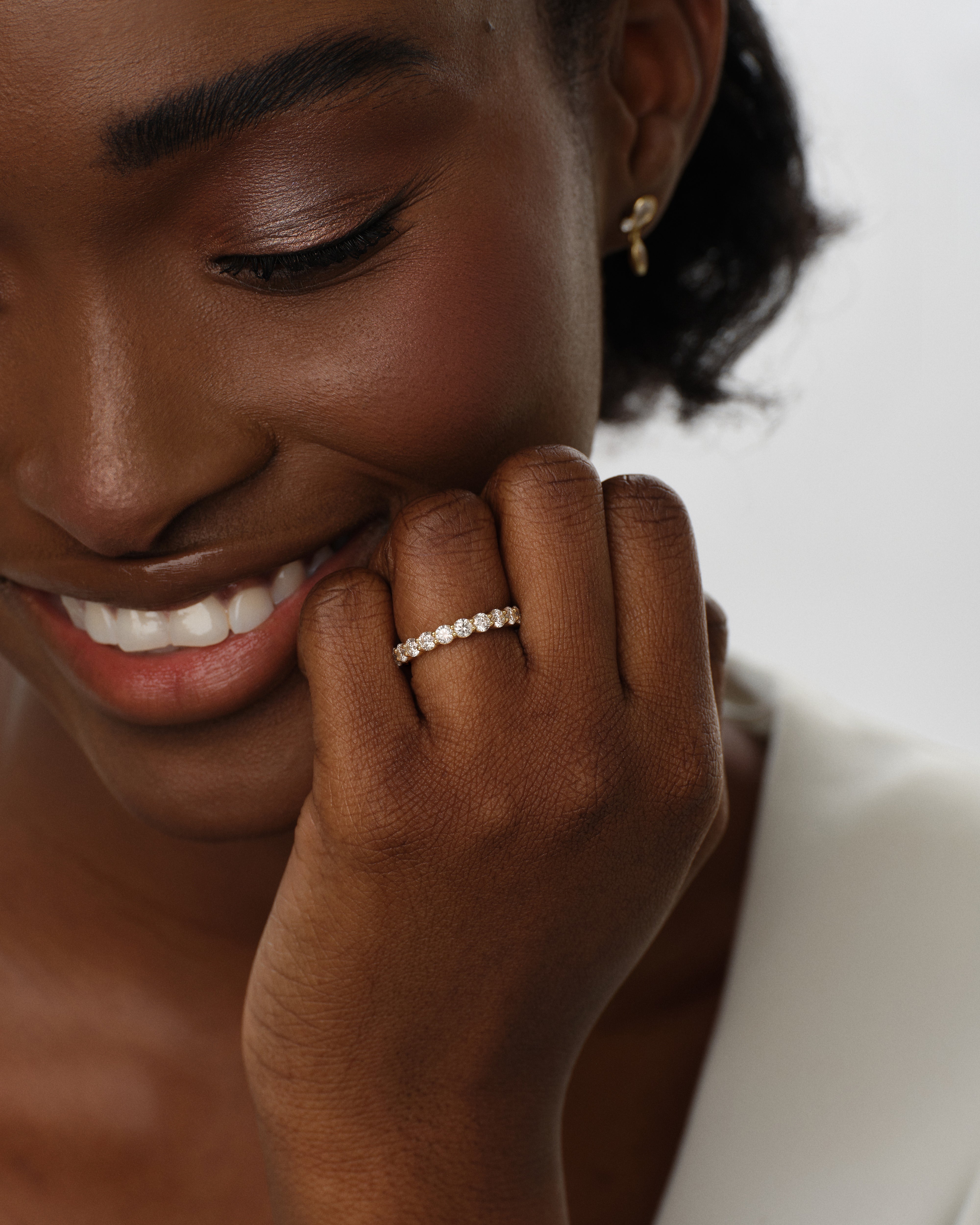 Fassettierter Ewigkeitsring (1,00 CT TW, halb besetzt)