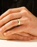7mm Herren-Gold-Ehering - Milgrain und facettierter Rand