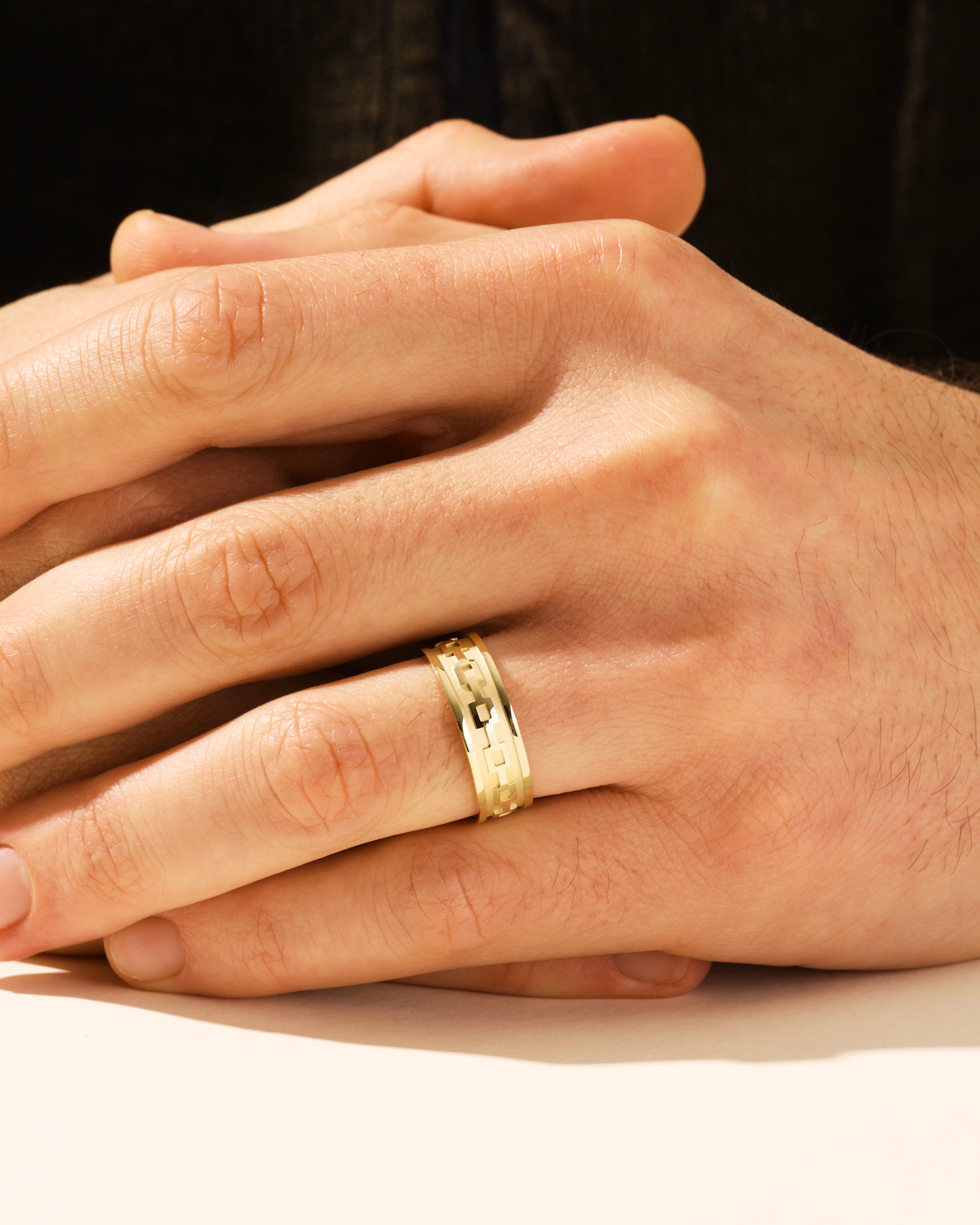 7mm Herren-Gold-Ehering - Keltisches Muster