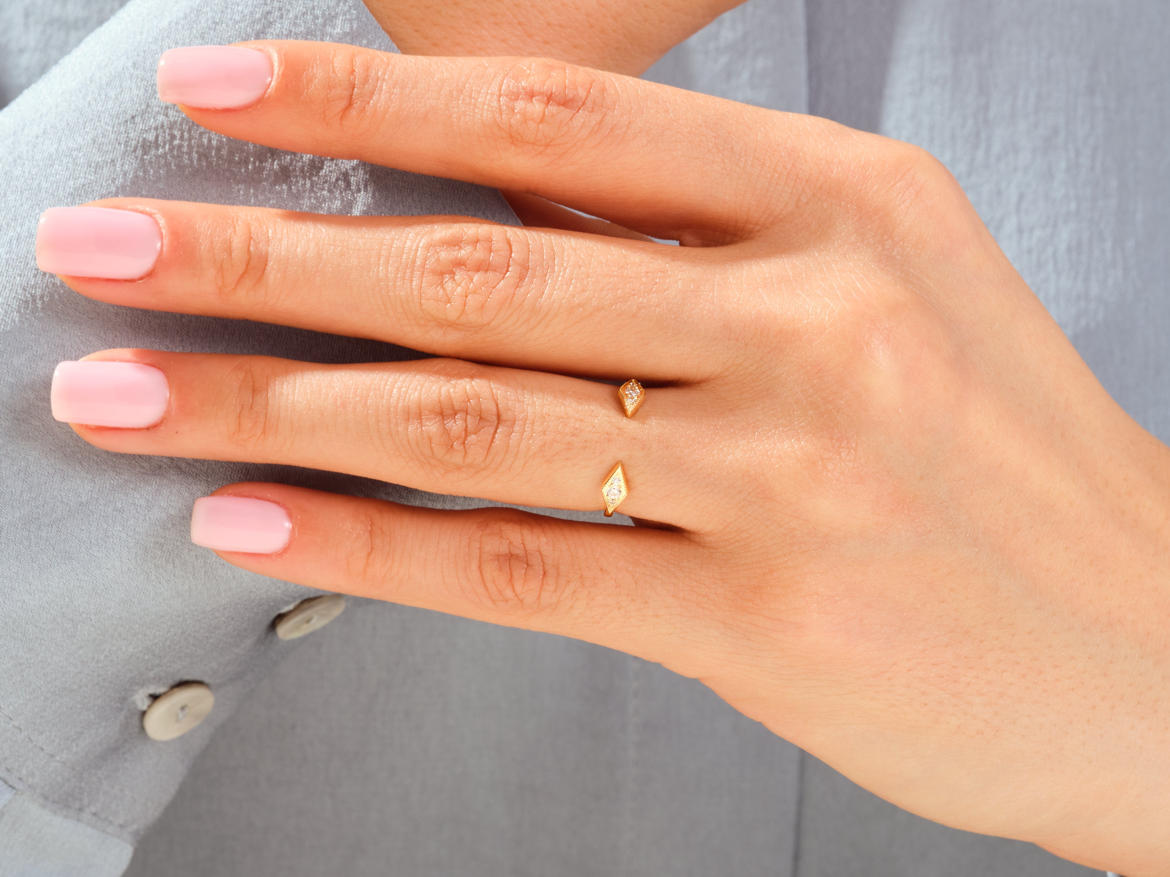 Offener Milgrain-Diamant-Ehering