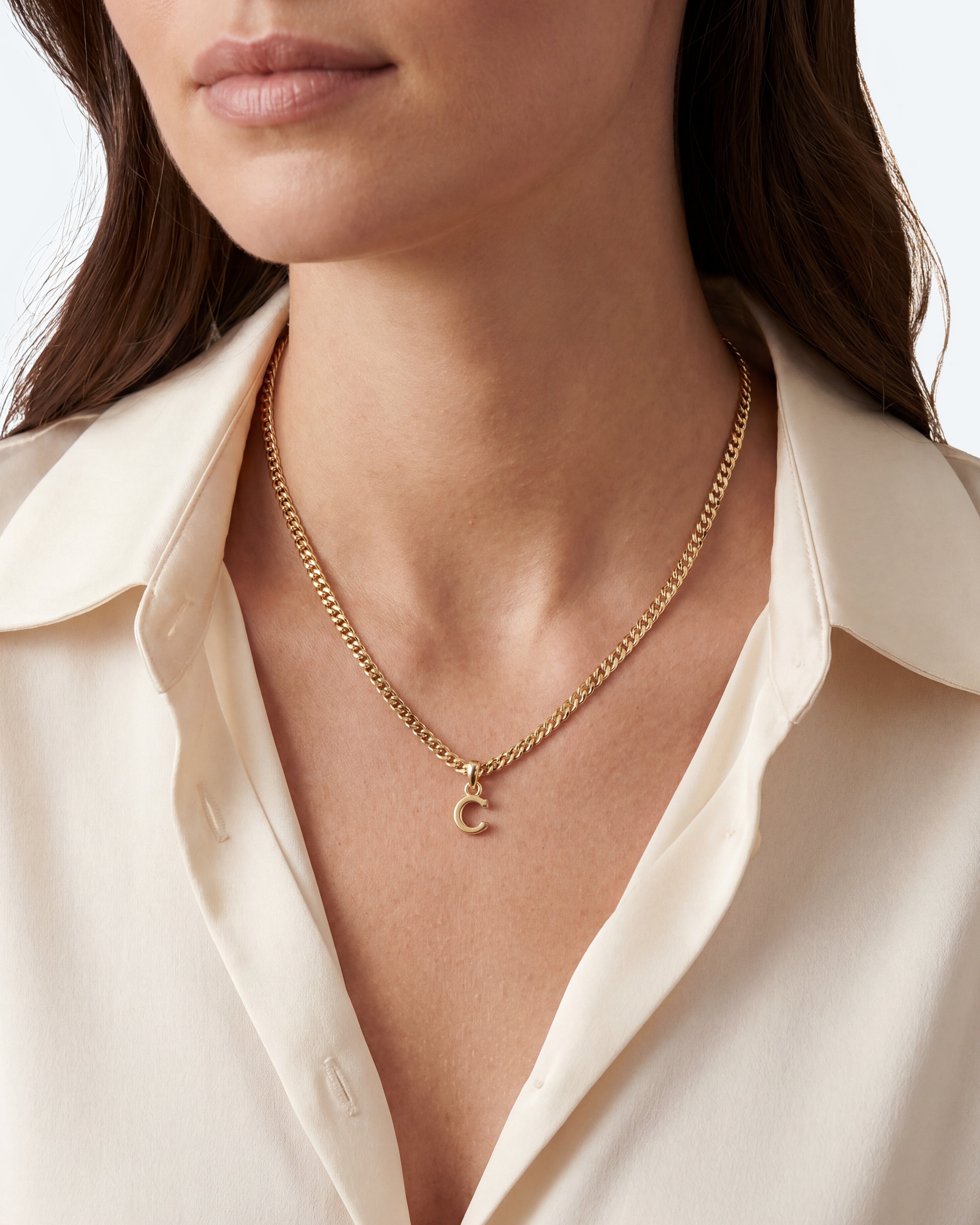 Initial Cuban Chain Necklace