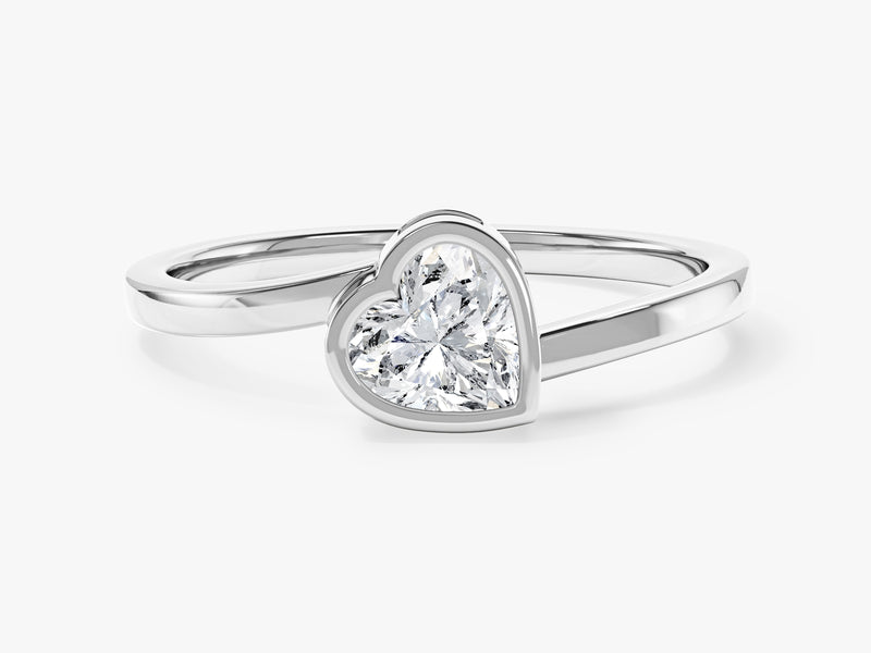 Heart-shaped diamond engagement ring in white gold