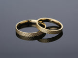 Textured gold wedding bands, jewelry for couples