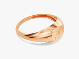Rose gold signet ring with engraved initial 'A' from jewelry firm