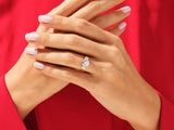Diamond engagement ring on hand, luxury jewelry for women